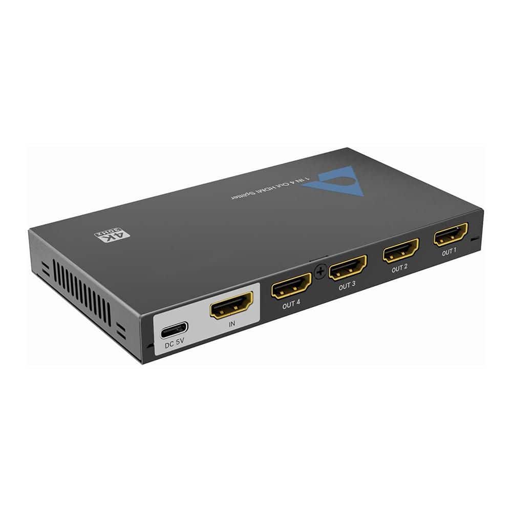 0.50 ft. 4K HDMI Splitter 1 in 4 Out with USB-C Power and 4 Ports HDMI for 