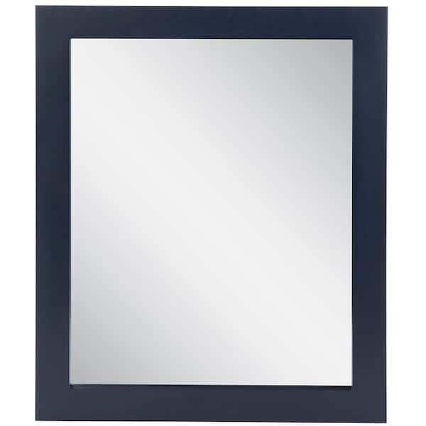 Unbranded 26 in. W x 31 in. H Rectangular Wood Framed Wall Bathroom Vanity Mirror in Blue