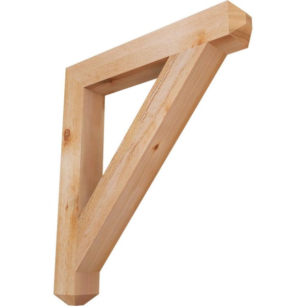 Ekena Millwork 4 in. x 32 in. x 28 in. Western Red Cedar Traditional Craftsman Rough Sawn Bracket