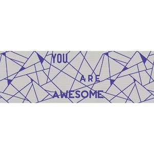 Falkirk Dandy Indigo, Off-White You Are Awesome Modern Peel and Stick Wallpaper Border