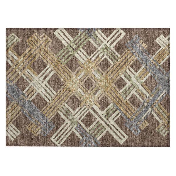 Chantille Machine Washable Indoor/Outdoor Abstract ACN2452 Chocolate 2 ft. x 3 ft. Accent Rug