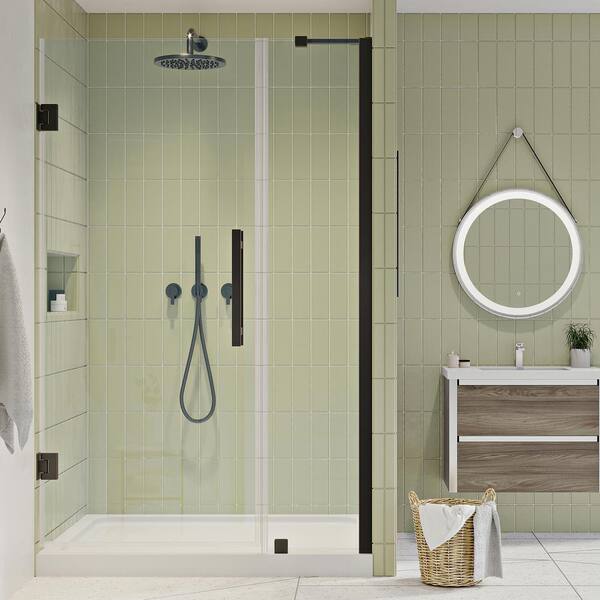 OVE Decors Tampa-Pro 40 in. L x 36 in. W x 72 in. H Alcove Shower Kit with Pivot Frameless Shower Door in ORB and Shower Pan