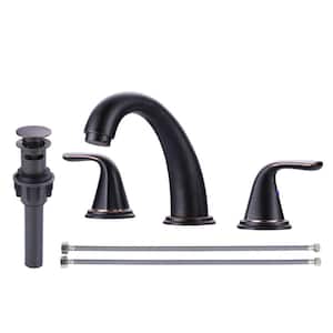 8 in. Widespread Double Handle Bathroom Faucet 3-Hole in Oil Rubbed Bronze