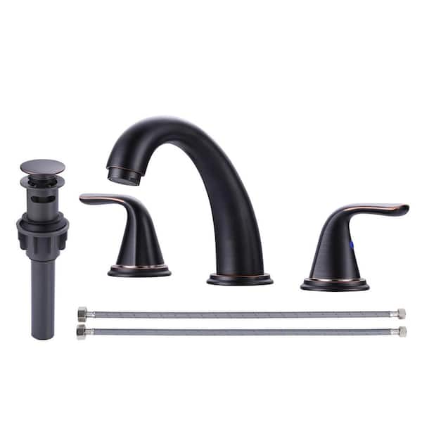 ARCORA 8 in. Widespread Double Handle Bathroom Faucet 3-Hole in Oil Rubbed Bronze