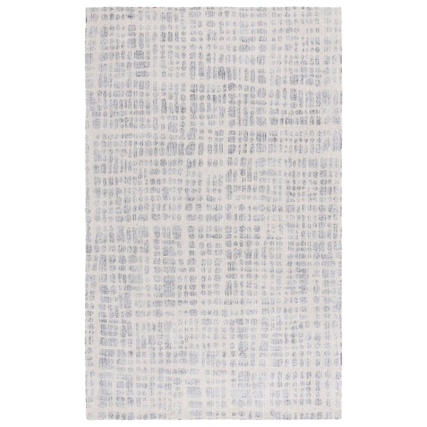 Restoration Vintage 8 ft. x 10 ft. Navy/Ivory Abstract Distressed Area Rug