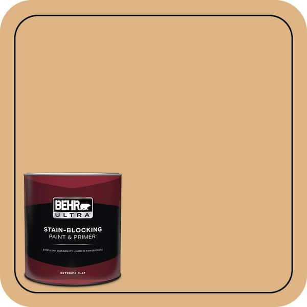 BEHR ULTRA 1 qt. Home Decorators Collection #HDC-CL-18 Cellini Gold Flat Exterior Paint & Primer