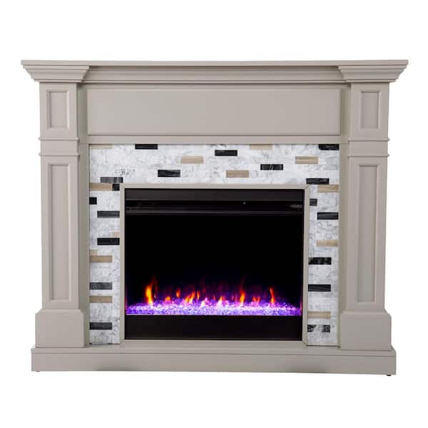Southern Enterprises Tanderson 48 in. Color Changing Electric Fireplace in Gray