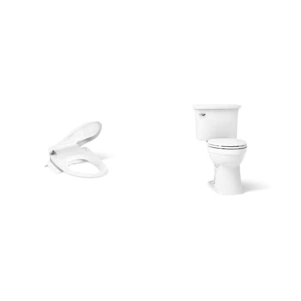 Purewash E525 Heated Bidet Seat and Elmbrook 12 in. Toilet with Soft Close Seat