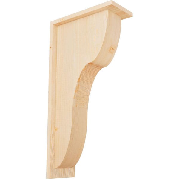 Ekena Millwork 5-1/2 in. x 12 in. x 24 in. Douglas Fir Carmel Smooth Corbel with Backplate