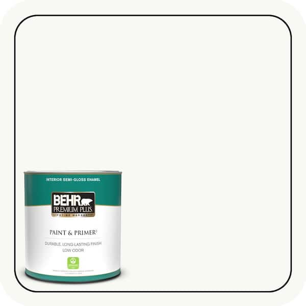 BEHR PREMIUM PLUS 1 qt. Home Decorators Collection #HDC-NT-04G Blanca Peak Semi-Gloss Enamel Low Odor Interior Paint & Primer