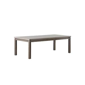 Burnett Transitional Stone-Gray Wood 90 in. 4 Legs Expandable Dining Table (Seats 8)