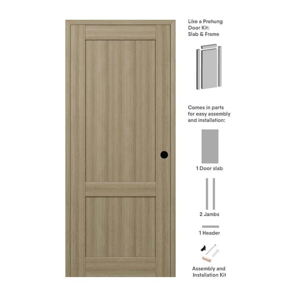 Belldinni 2-Pane Shaker 18 in. x 84 in. Left-Hand Shambor Composite Solid Core DIY-Friendly Single Prehung Interior Door