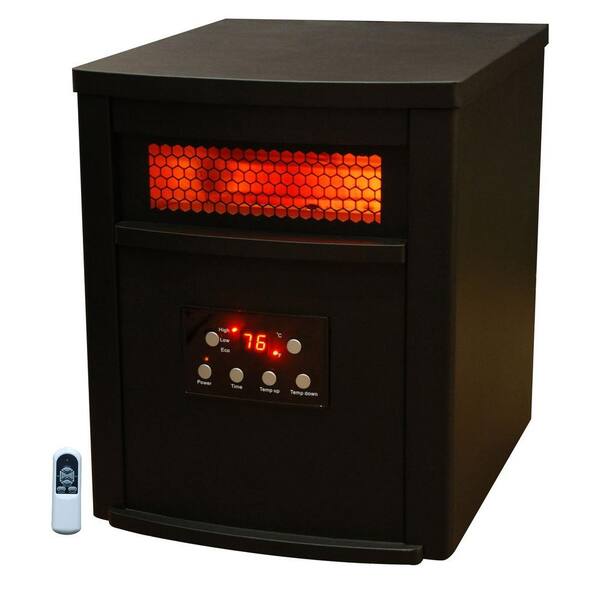 Lifesmart Life Zone Series 1500-Watt 6-Element Quartz Infrared Heater with Metal Cabinet and Remote Control