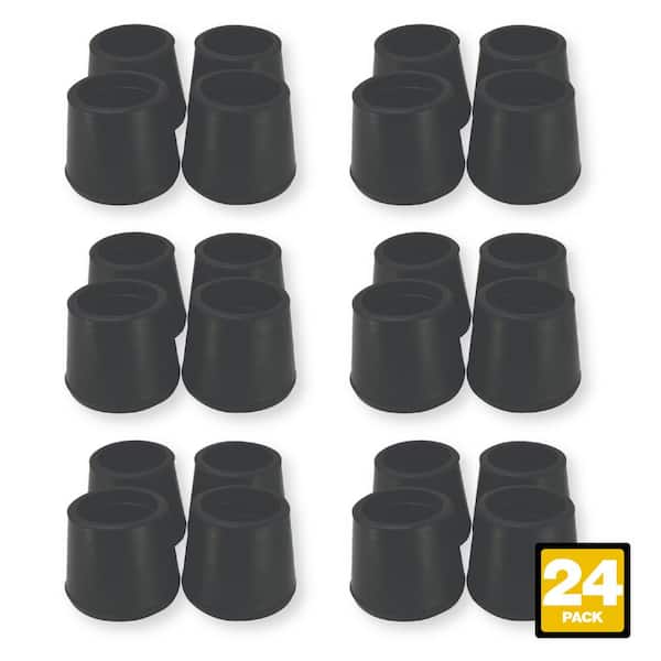 Everbilt 1 in. Black Rubber Leg Caps for Table, Chair, and Furniture Leg Floor Protection (24-Pack)