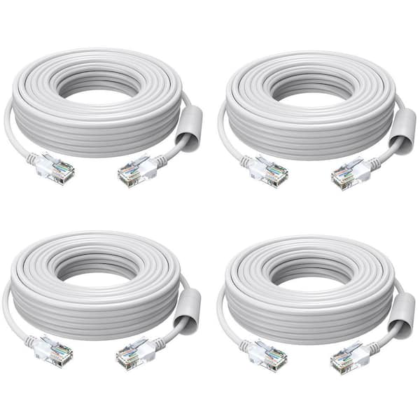 65 ft. High Speed Cat5e Ethernet Cable Network RJ45 Wire Cord for POE Security Cameras, Router, Computer(4 pack of 65ft)