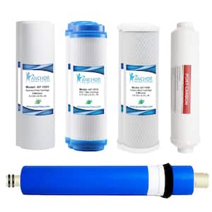 1-Year Replacement Water Filter Cartridge Set for 5-Stage RO System - 75 GPD