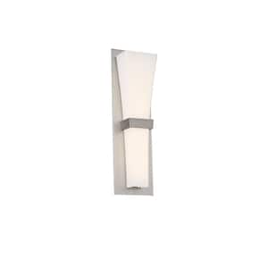 Prohibition 20 in. Satin Nickel LED Vanity Light Bar and Wall Sconce, 3000K