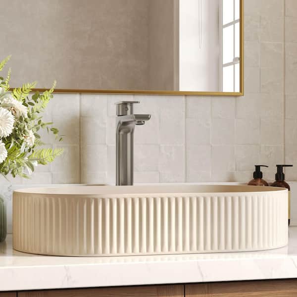 10 in. Spout Height Single Handle Single Hole Bathroom Faucet in Brushed Nickel
