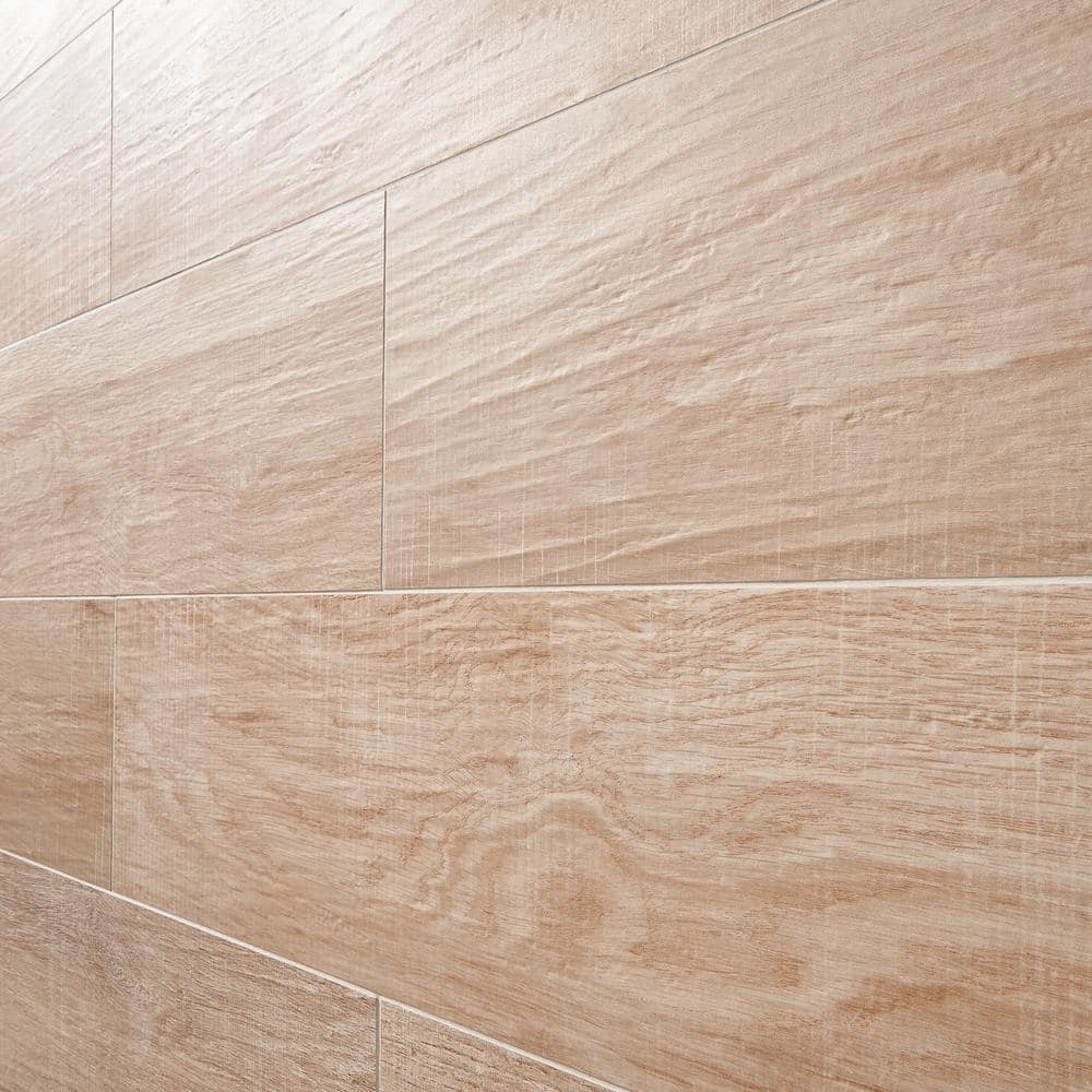 Maple 8" x 48" Matte Porcelain Wood Look Floor and Wall Tile