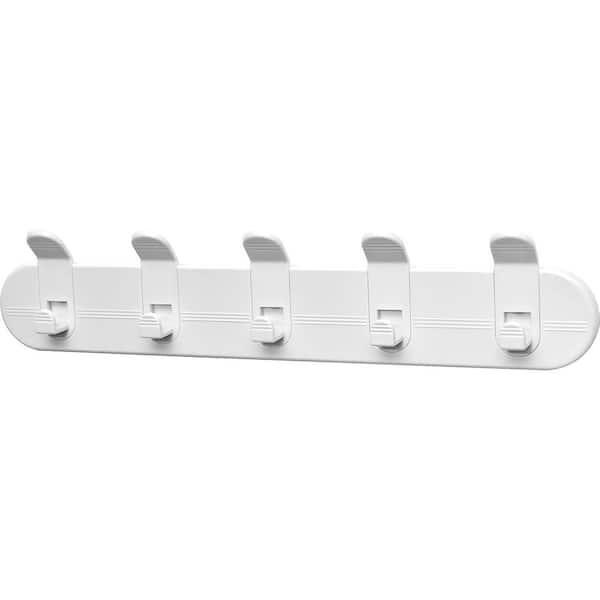 Evideco SALI White Adhesive or to Be Fixed 5-Detachable Towel and Robe Hooks Rack