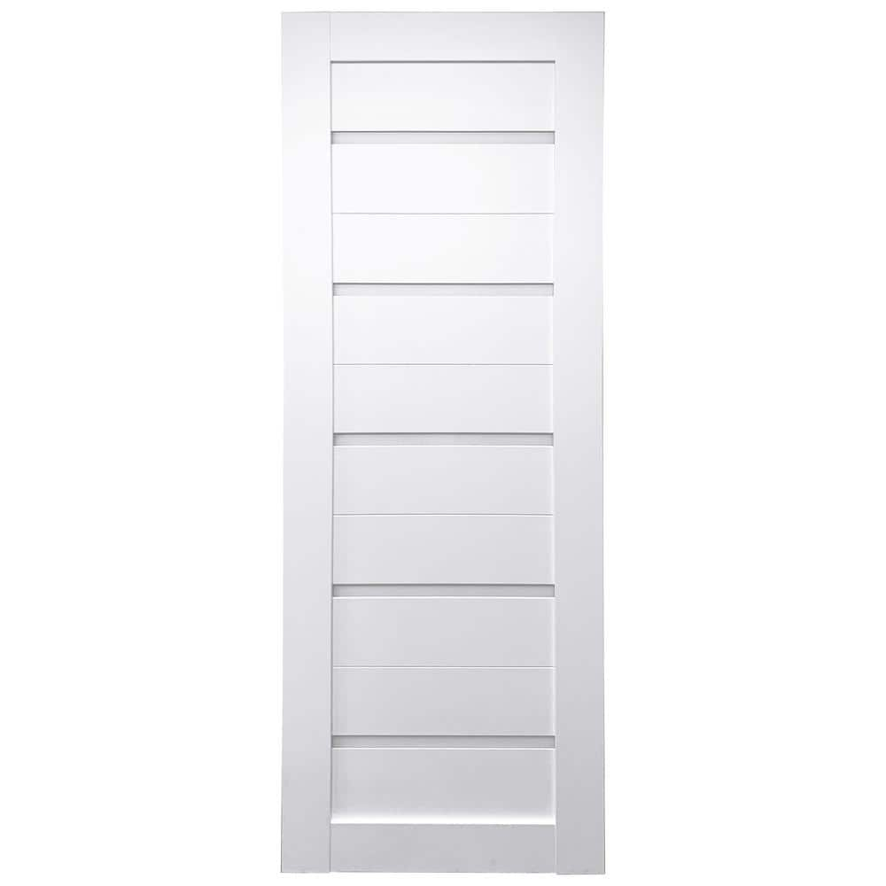 Valusso design doors 30 in. X 80 in. Tampa White Prefinished Milky PC ...