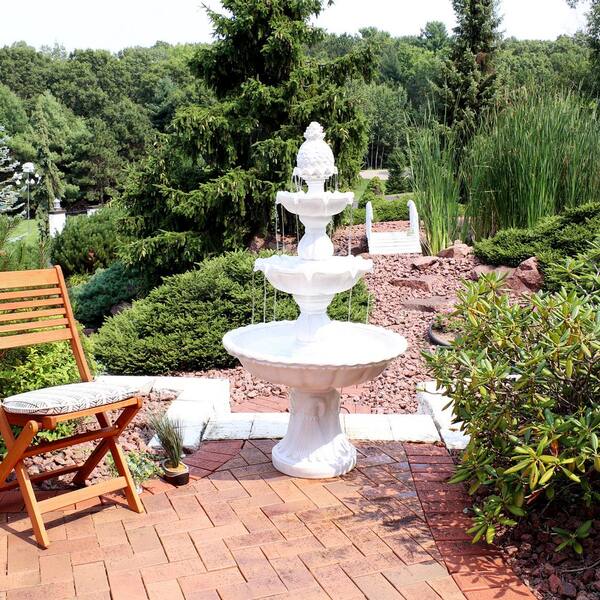 Sunnydaze 59 in. 3-Tier Welcome Outdoor Water Fountain FC-73018