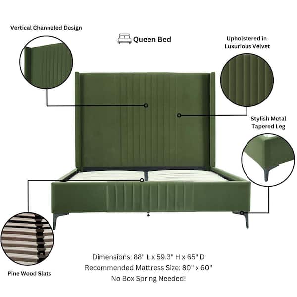 Manhattan Comfort Promenade Moss Green Mid-Century Modern