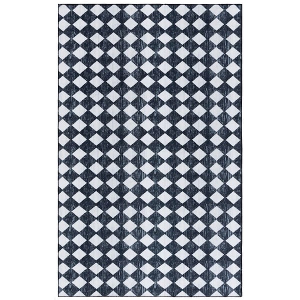 Santa Clara 6 ft. x 9 ft. Black/Ivory Checkered Area Rug