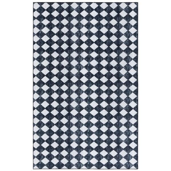 Santa Clara 8 ft. x 10 ft. Black/Ivory Checkered Area Rug