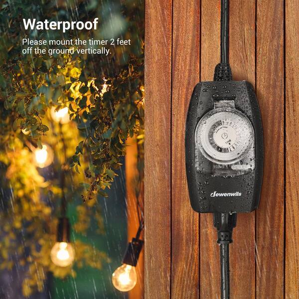 DEWENWILS Indoor Outdoor Electrical Timer with Outlets for lamp