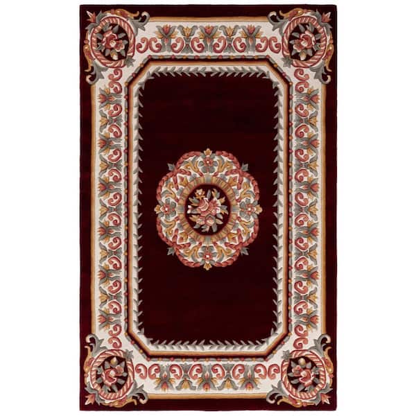 Naples 3 ft. x 5 ft. Red/Ivory Ornate Medallion Area Rug