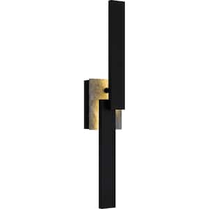 Todman 24 in. Earth Black Outdoor Wall Lantern Sconce