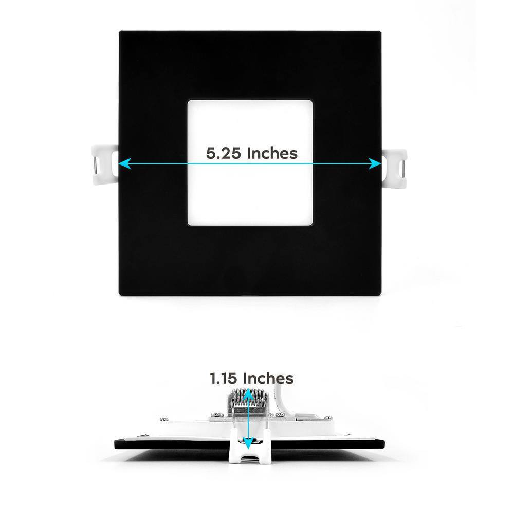 4'' Black LED Canless Recessed Lighting Kit with Switchable Color