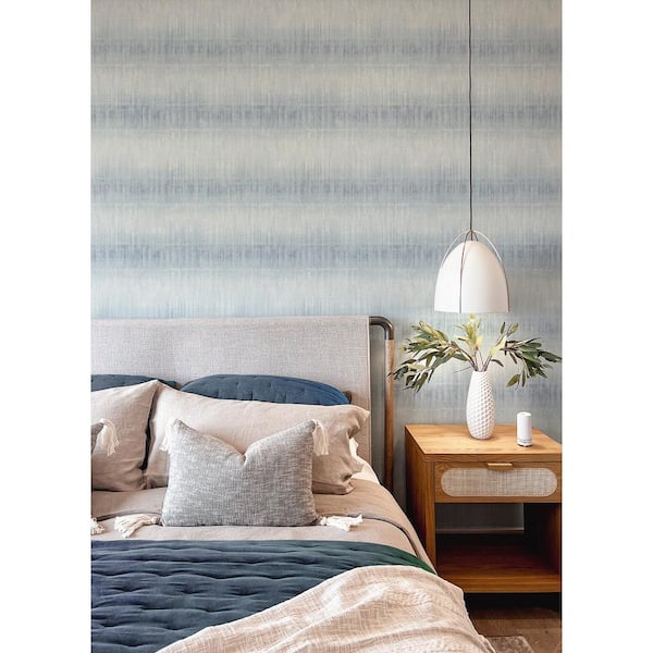 Sanctuary Blue Vinyl Peel and Stick Wallpaper