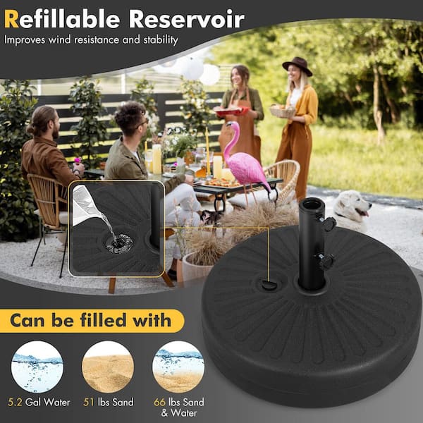 heaviest patio umbrella stand QZER Base with Wheels, Umbrella Heavy Duty 100lb Windproof 1 x Umbrella base1 x Users manual Deluxe Patio Base for Heavy