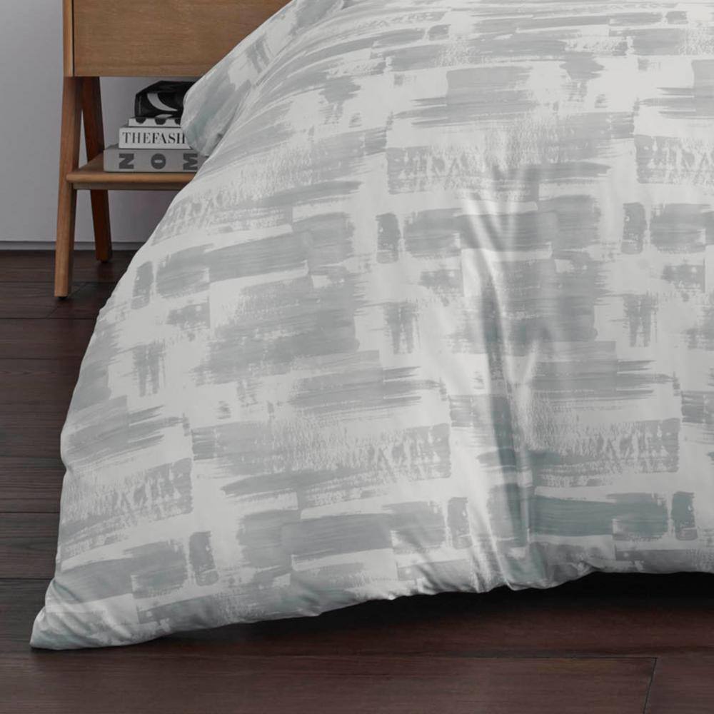 Aria Full/Queen Gray and White Microfiber Duvet Set