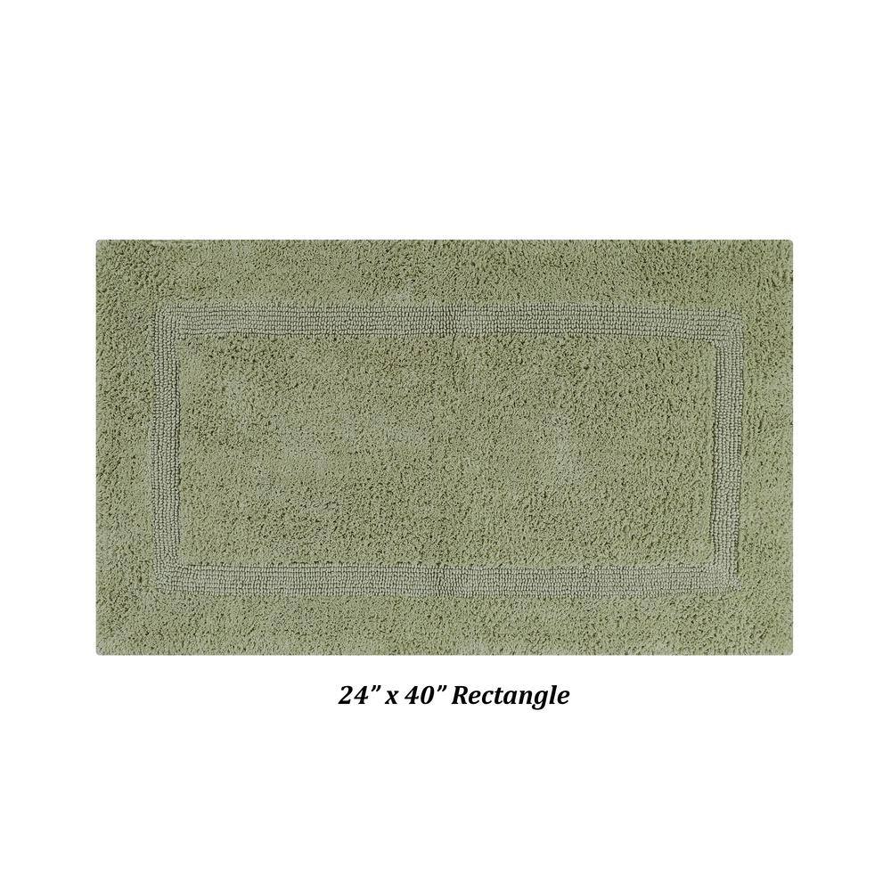 Luxurious Sage Cotton Tufted Reversible Bath Rug Set