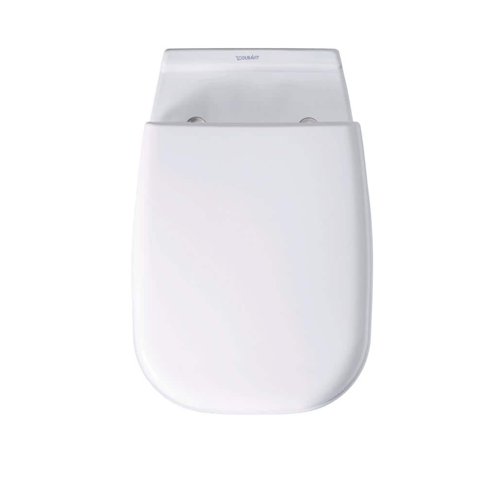 White Wall Mounted Dual Flush Elongated Toilet Bowl