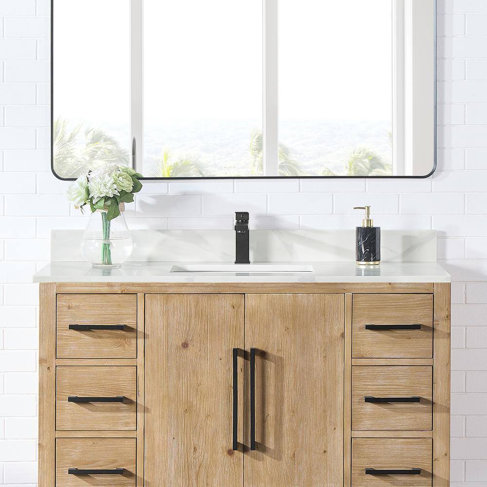 Arbios 48" Calacatta White Quartz Vanity Top with Sink