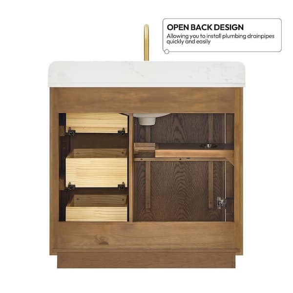 ROSWELL Busan 36 in. W x 22 in. D x 33.9 in. H Single Bath