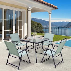 5-Piece Metal Square Outdoor Dining Set