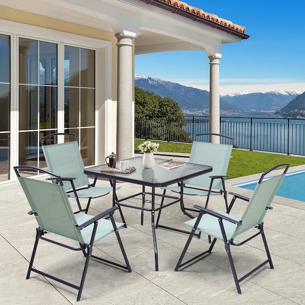 Crestlive Products 5-Piece Metal Square Outdoor Dining Set