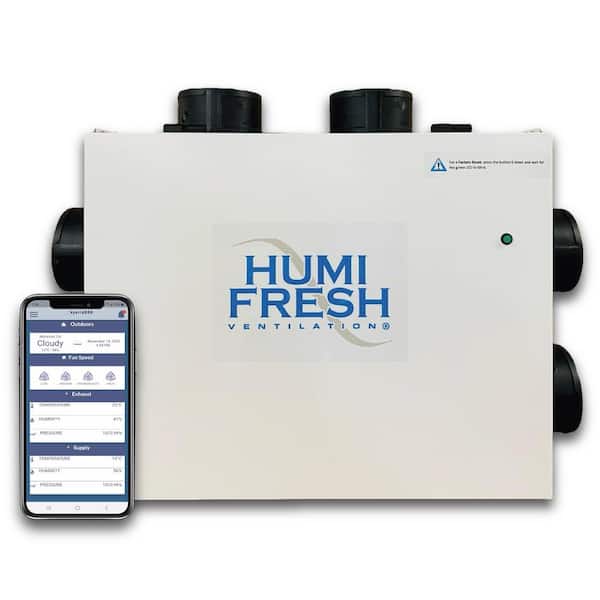 Humifresh Hybrid 200 Series 0 pt. 3200 sq. ft. Bucketless Residential Dehumidifier in White with ERV HRV Air Exchanger