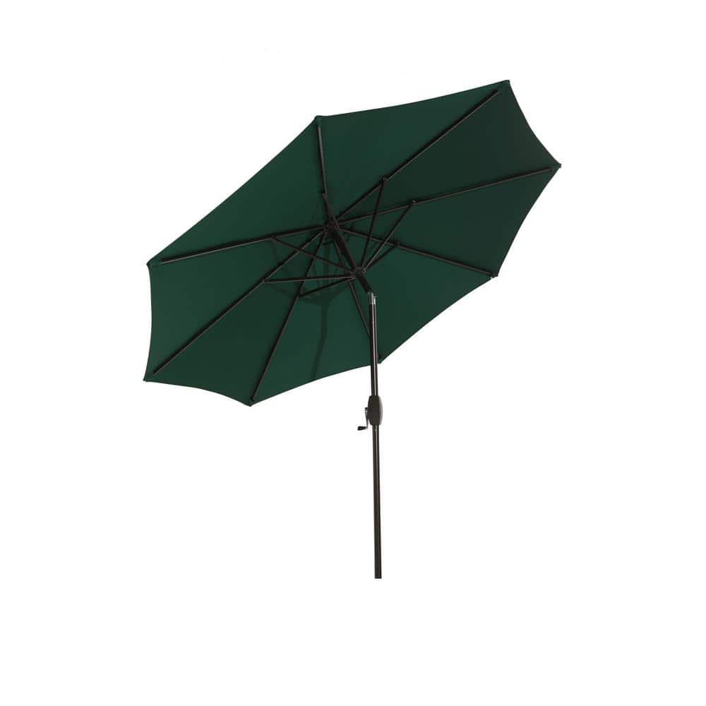 SERGA 9 ft. Outdoor Patio Market Umbrella with Crank Lift in Green