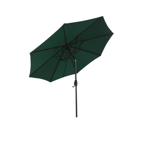 Unbranded 9 ft. Market Outdoor Patio Umbrella Aluminum Pole with Crank in Green