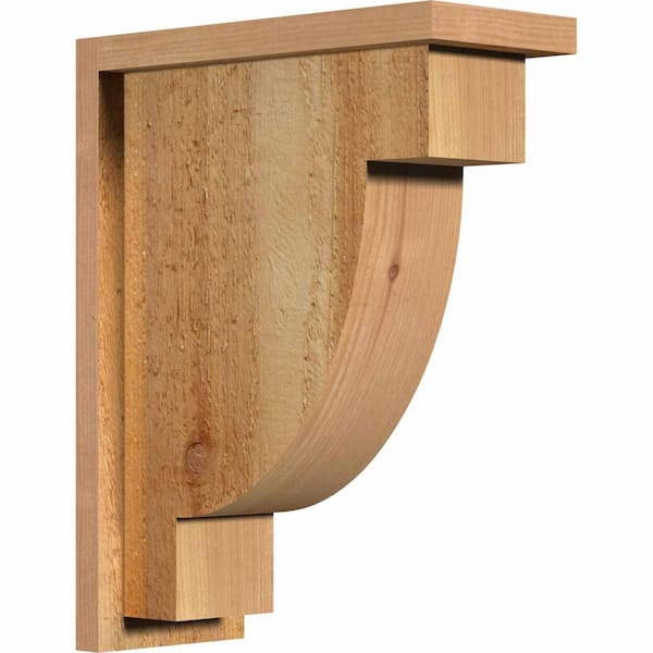 Ekena Millwork 6 in. x 14 in. x 18 in. Western Red Cedar Alpine Rough Sawn Corbel with Backplate