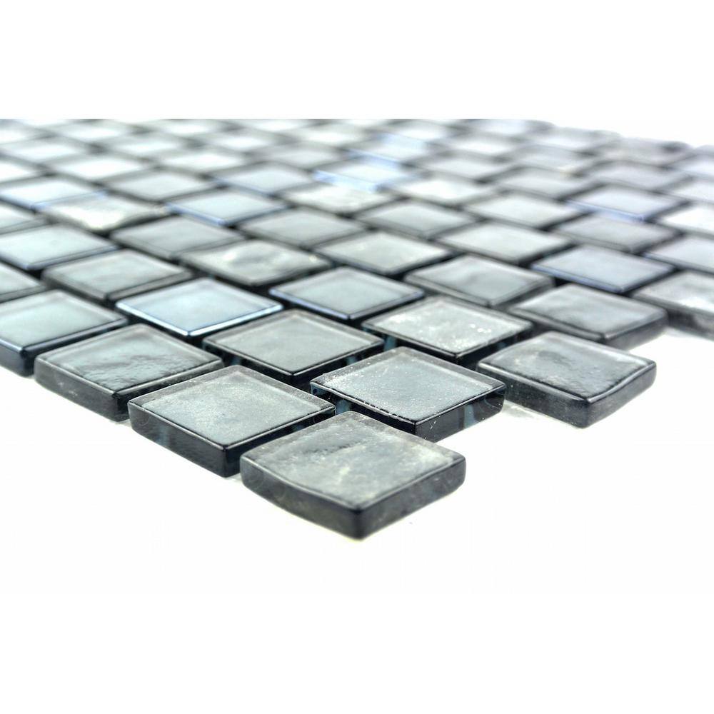 Landscape Gray Glossy Glass Mosaic Tile for Kitchen and Bathroom