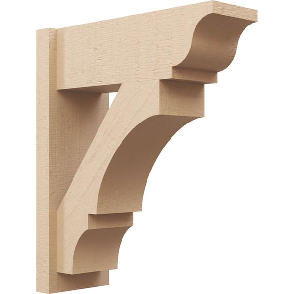 Ekena Millwork 8 in. x 26 in. x 22 in. Balboa Traditional Rough Cedar Woodgrain Timberthane Polyurethane Outlooker, Primed Tan