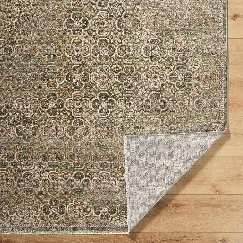 Myrtle Avenue Olive and Taupe Synthetic Rectangular Area Rug