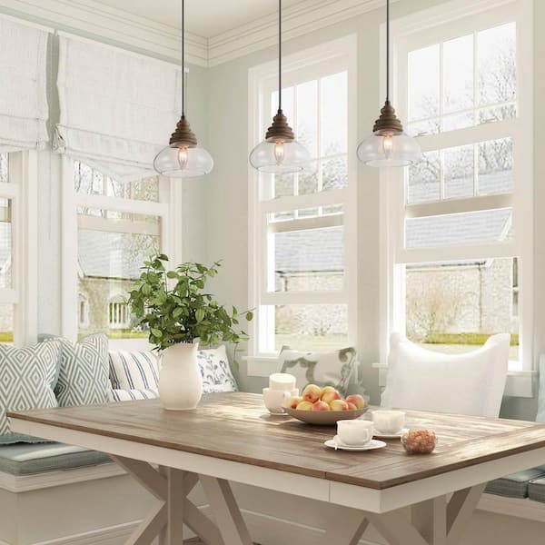PENDANT CLEAR GLASS SHADE LIVING DINING ROOM KITCHEN ISLAND CHANDELIER 1 LIGHT